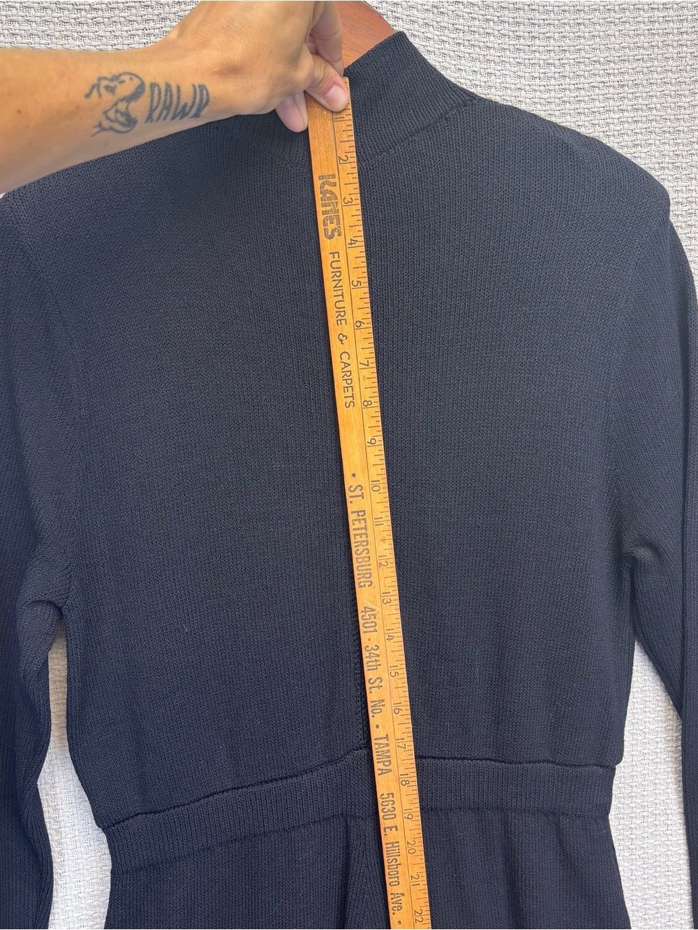 Vtg St John Knit Jumpsuit Black Size 8 Mock Turtleneck Classic Quiet Luxury EUC - Picture 9 of 12